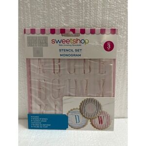 SWEETSHOP Stencil Set Monogram Letters, Patterns Creative Cookies Decorating NEW